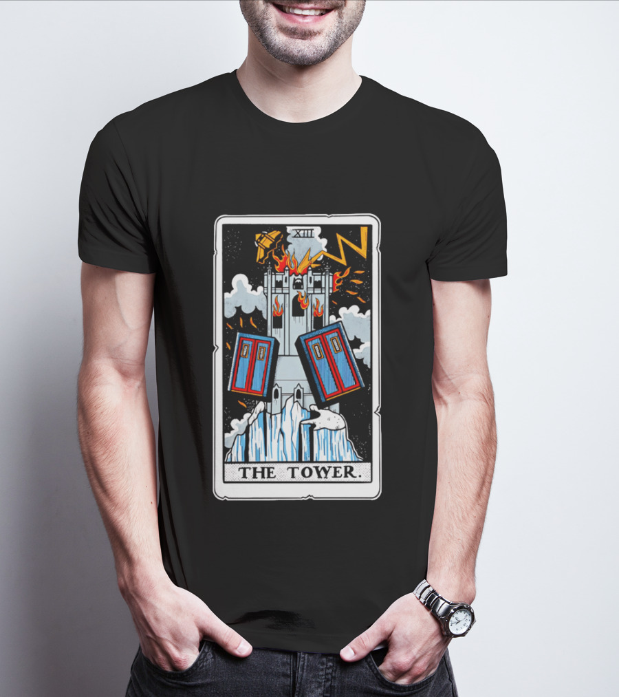 Doctor Who TARDIS Tarot Card Tower XIII T-Shirt