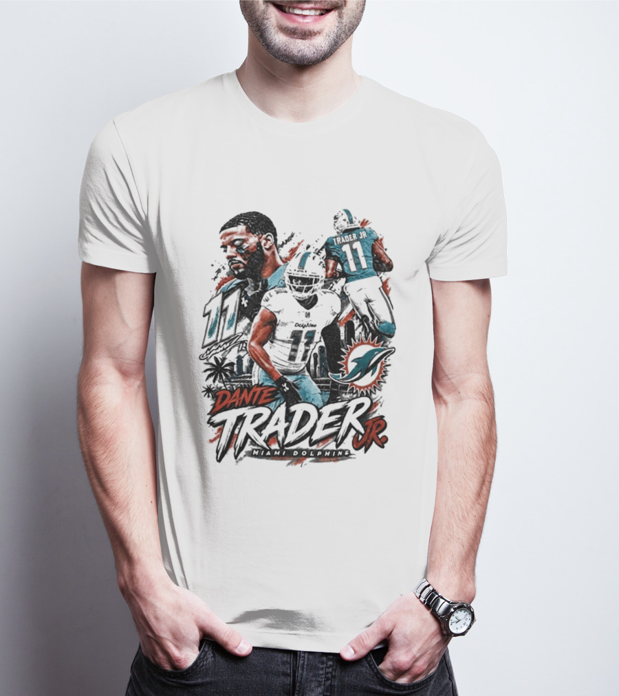 Dante Trader Jr Miami Dolphins 11 Football 2026 T-Shirt