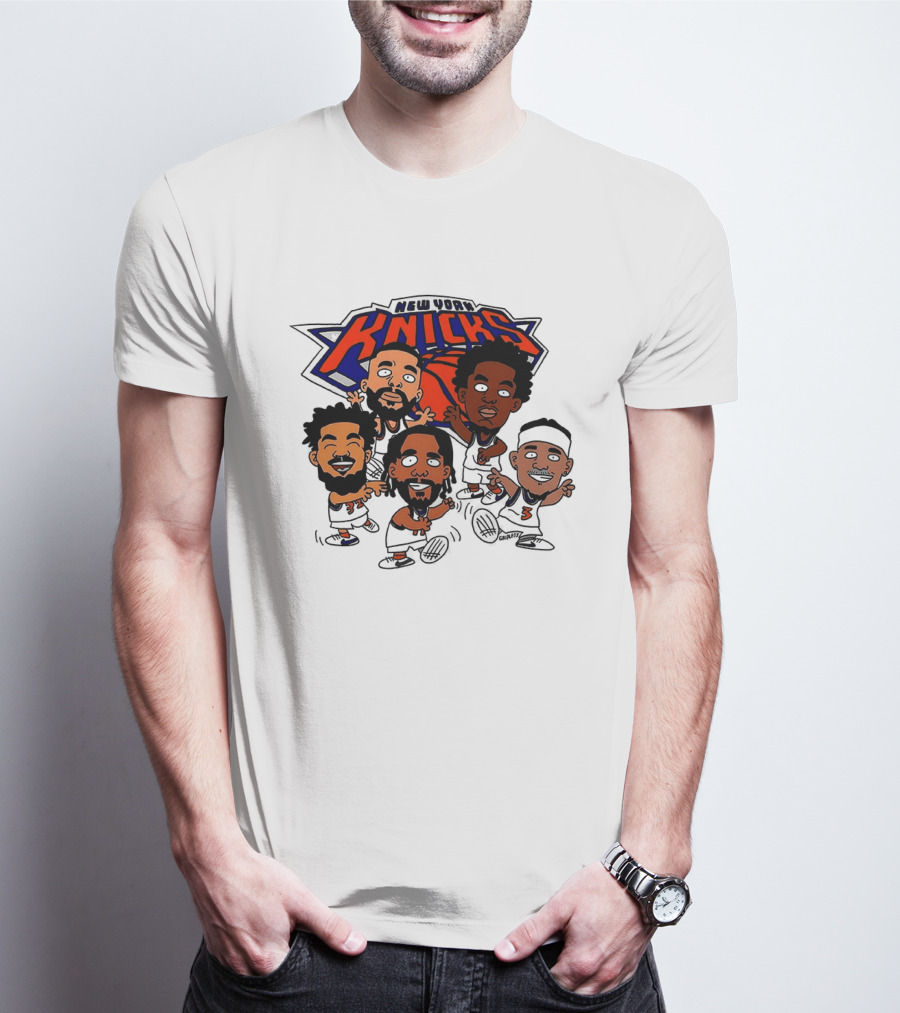 New York Knicks Champs 2026 NBA Players Cartoon Characters T-Shirt