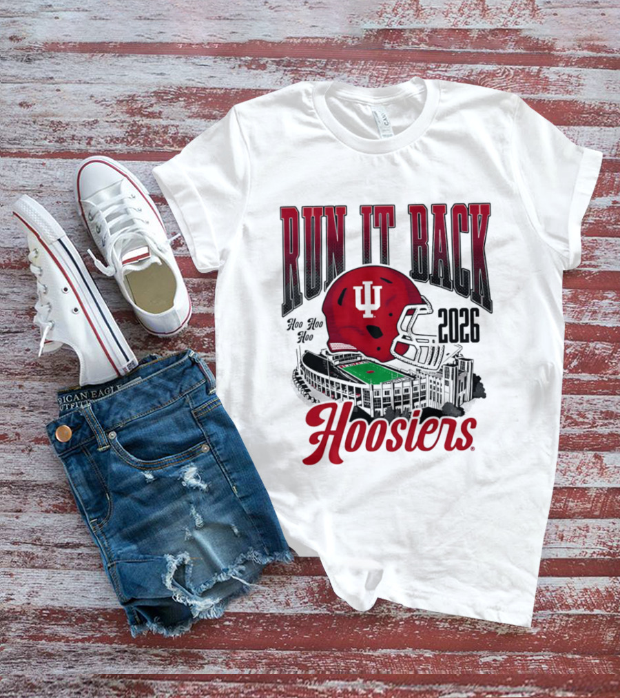 Run It Back Hoo Hoo Hoo 2026 Hoosiers Indiana University Football Stadium Helmet T-Shirt