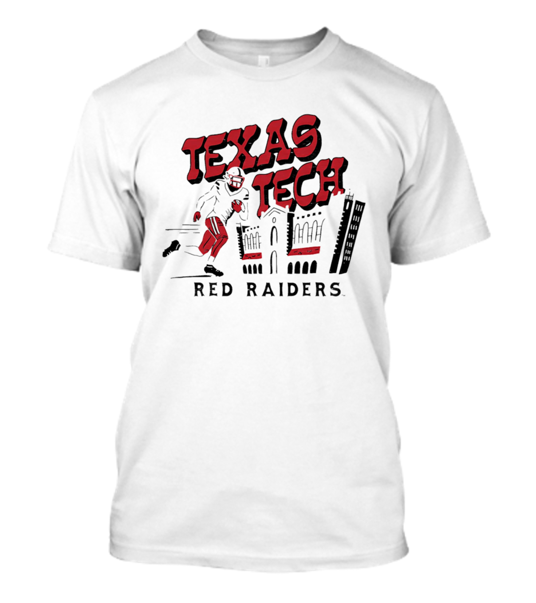 Texas Tech Red Raiders Football Player And Campus T-Shirt