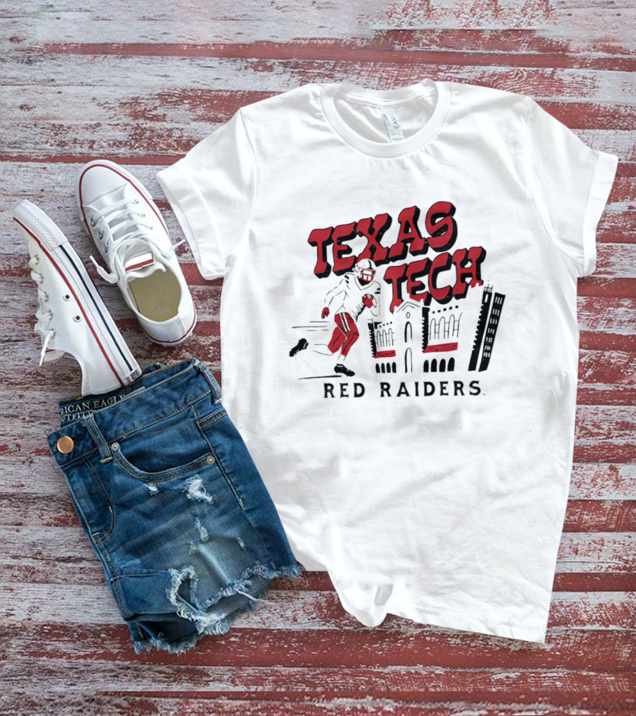 Texas Tech Red Raiders Football Player And Campus T-Shirt