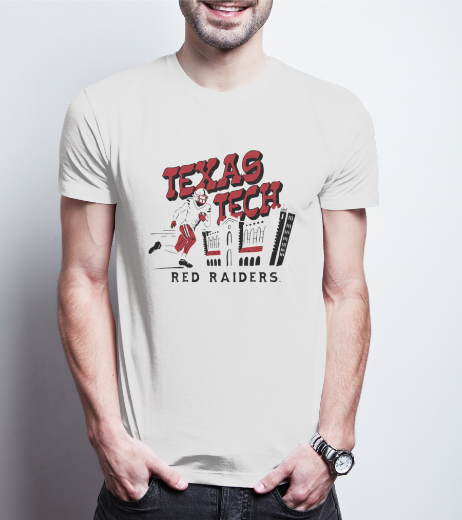 Texas Tech Red Raiders Football Player And Campus T-Shirt