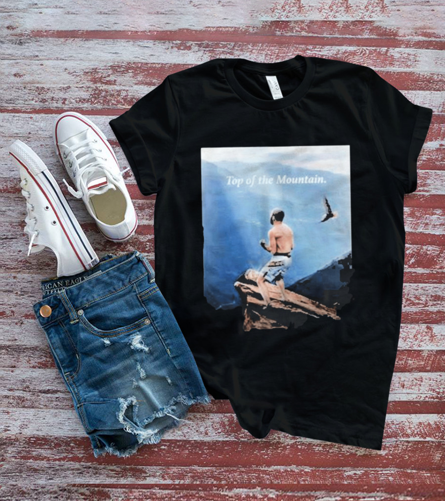 Islam Makhachev Top Of The Mountain Scenic Martial Arts Triumph T-Shirt