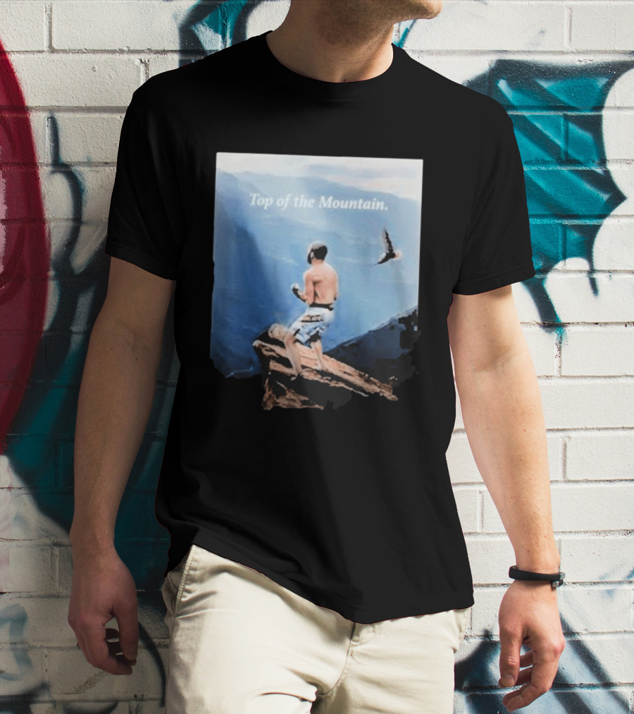 Islam Makhachev Top Of The Mountain Scenic Martial Arts Triumph T-Shirt