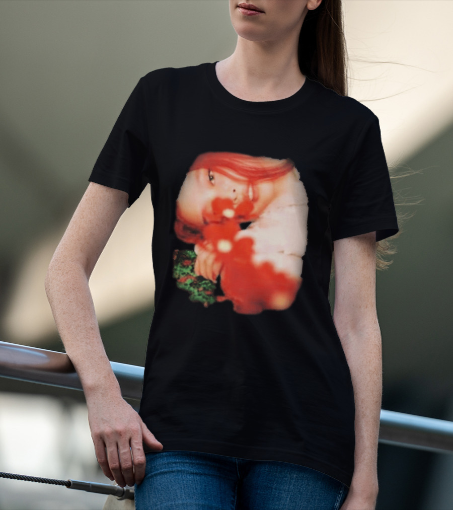 Complex Jennie Flower Photo Red Hair Aesthetic T-Shirt