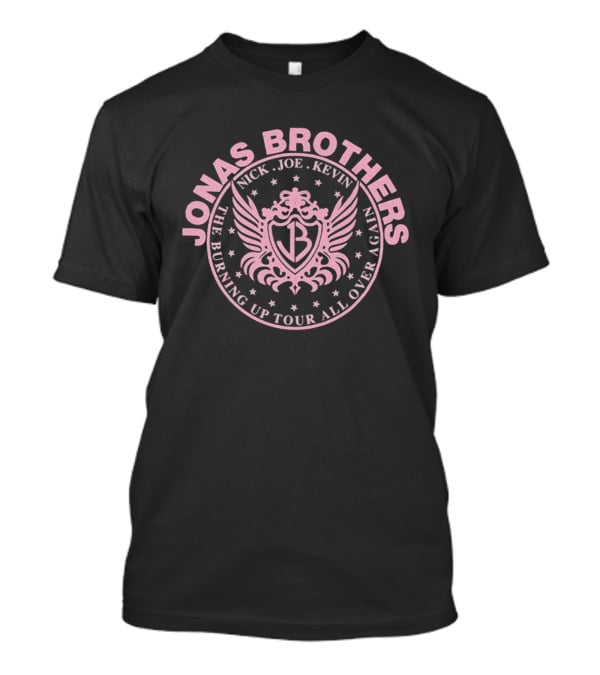 Jonas Brothers Nick Joe Kevin Burning Up Tour Crest Jb Wings T-Shirt