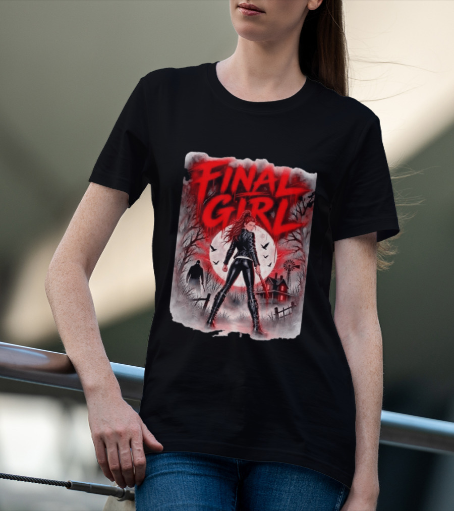 Final Girl Leather Jacket Bloody Bat Full Moon House T-Shirt