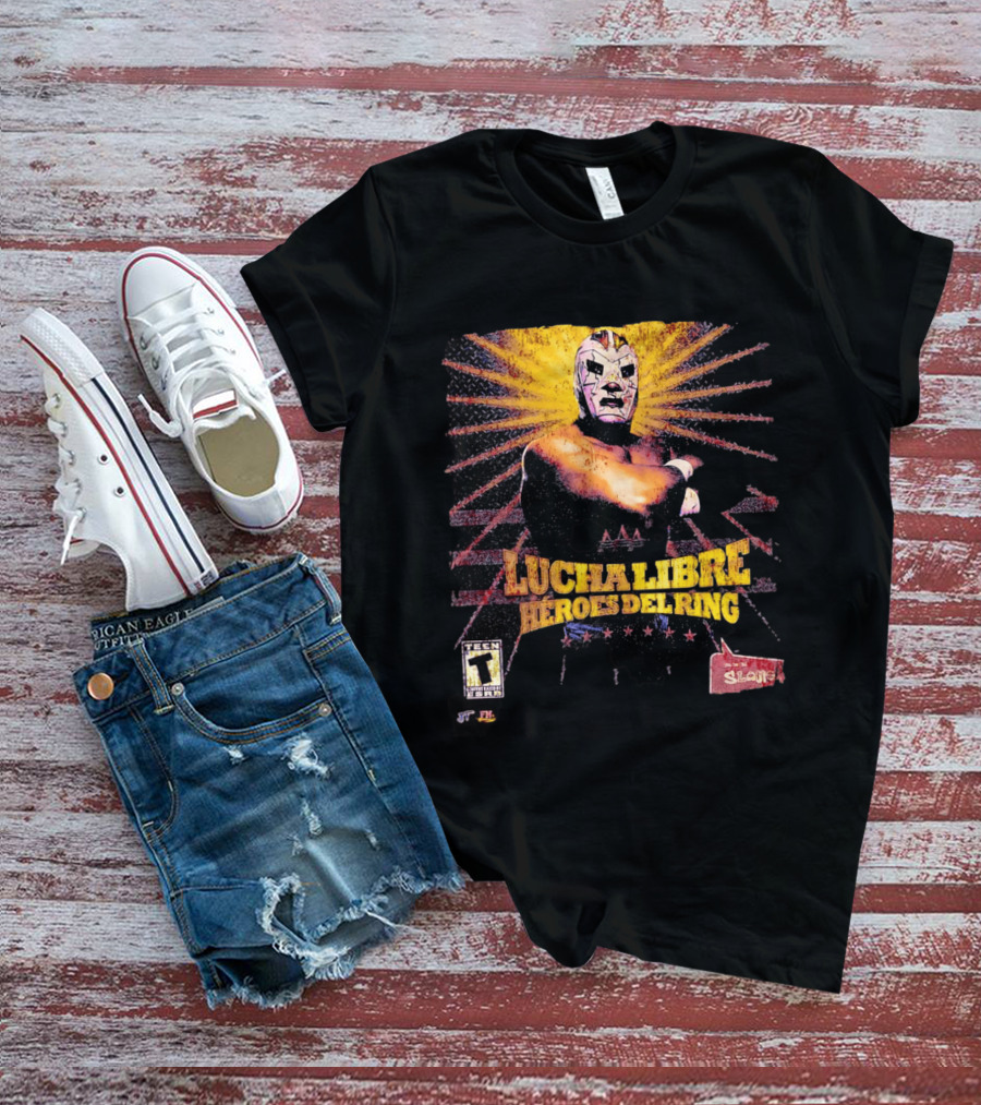 Lucha Libre Héroes Del Ring Masked Wrestler Starburst T-Shirt