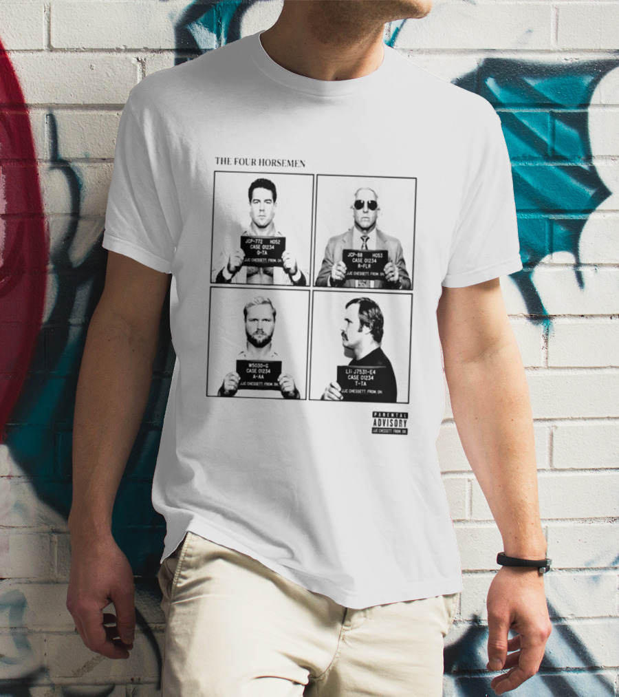 The Four Horsemen Ric Flair Tully Blanchard Arn Anderson Ole Anderson Shot Parental Advisory T-Shirt