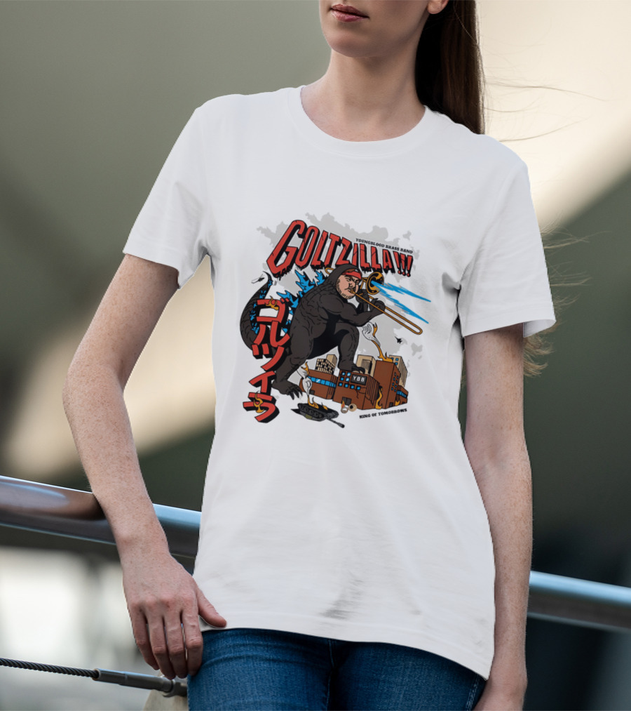 GOLTZILLA Youngblood Brass Band King Of Tomorrows Trombone Rampage Japan YBB T-Shirt