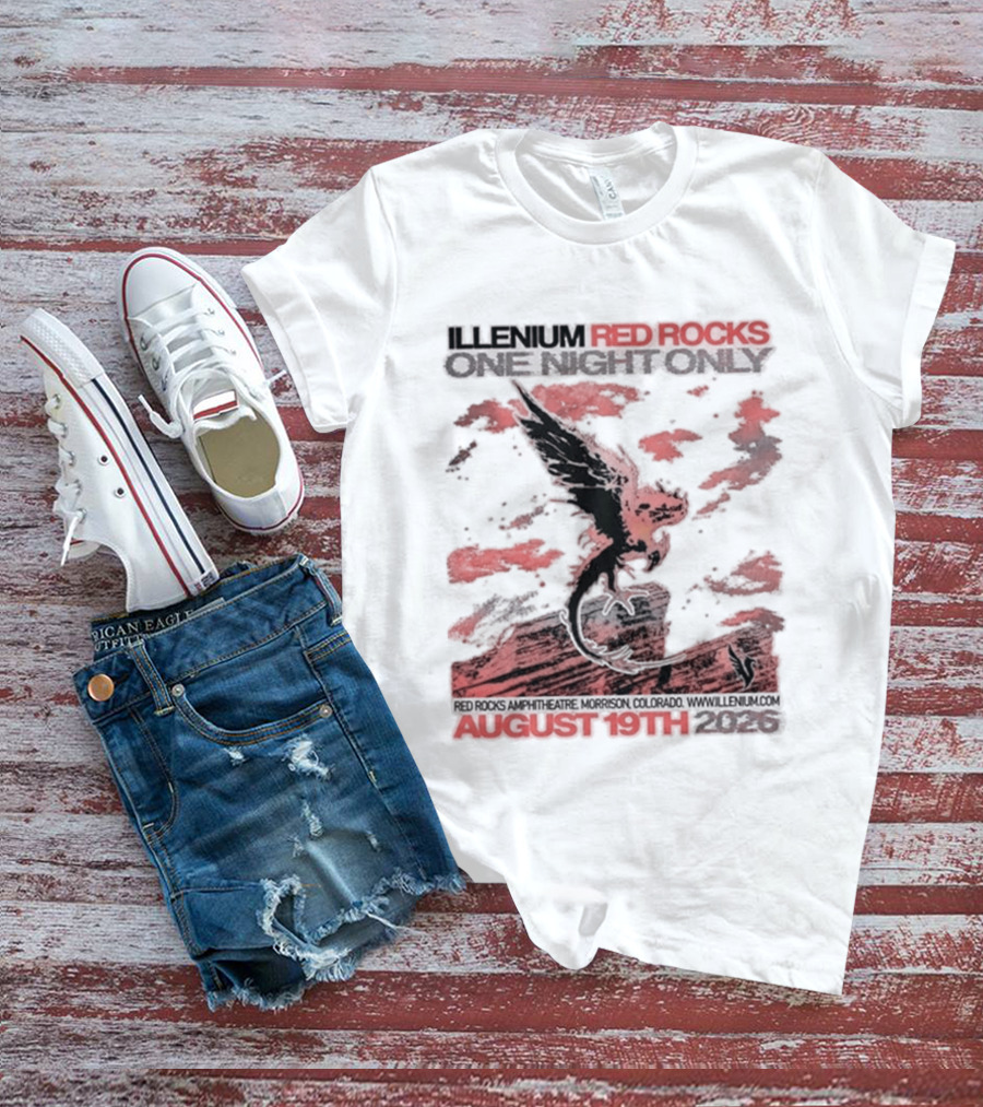 Illenium Red Rocks August 19th 2026 Morrison Colorado One Night Only T-Shirt