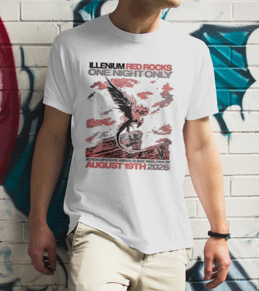 Illenium Red Rocks August 19th 2026 Morrison Colorado One Night Only T-Shirt