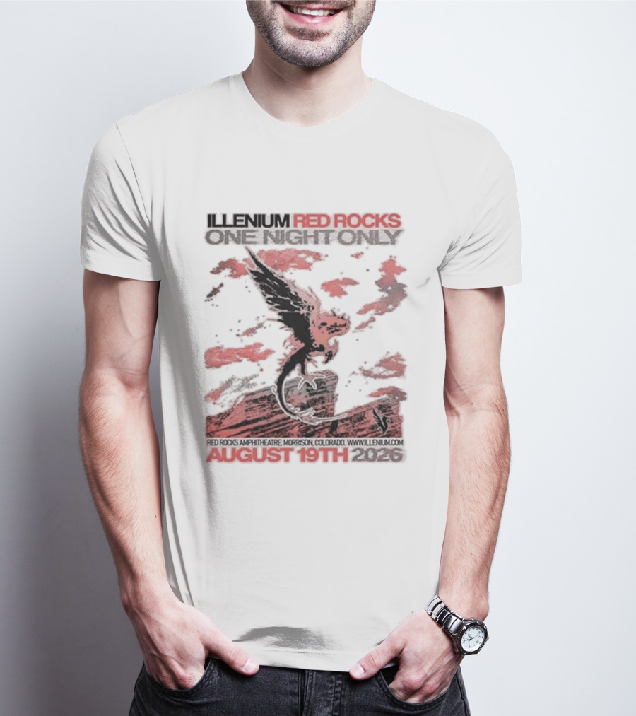 Illenium Red Rocks August 19th 2026 Morrison Colorado One Night Only T-Shirt