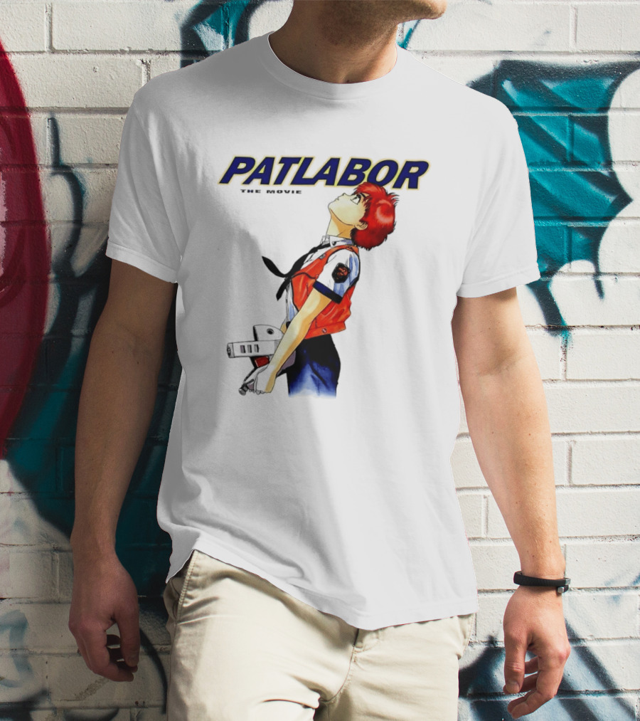 Patlabor The Movie Anime Girl Holding Helmet Looking Up T-Shirt