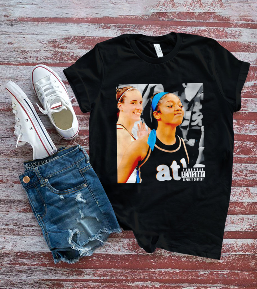 Caitlin Clark Angel Reese Memorable Moment Parental Advisory Explicit Content T-Shirt