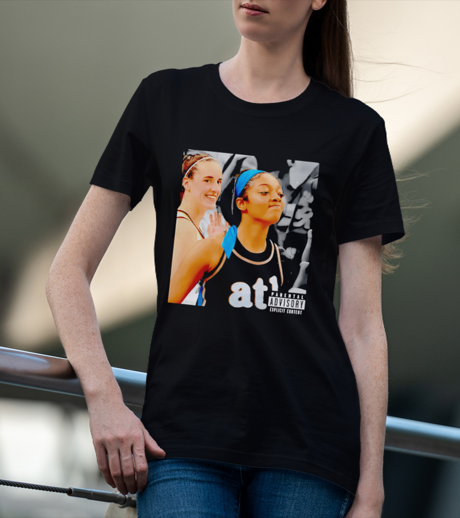 Caitlin Clark Angel Reese Memorable Moment Parental Advisory Explicit Content T-Shirt
