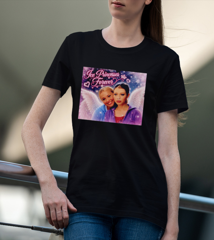 Ice Princesses Forever Hayden Panettiere Michelle Trachtenberg Angel Wings Hearts Snowflakes T-Shirt