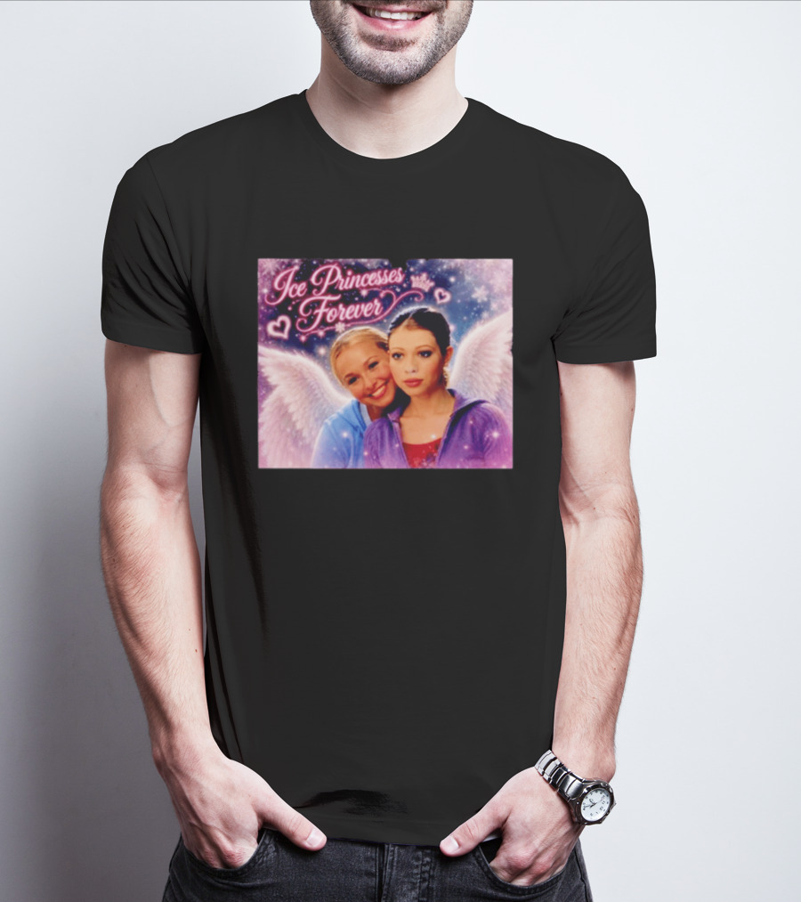 Ice Princesses Forever Hayden Panettiere Michelle Trachtenberg Angel Wings Hearts Snowflakes T-Shirt