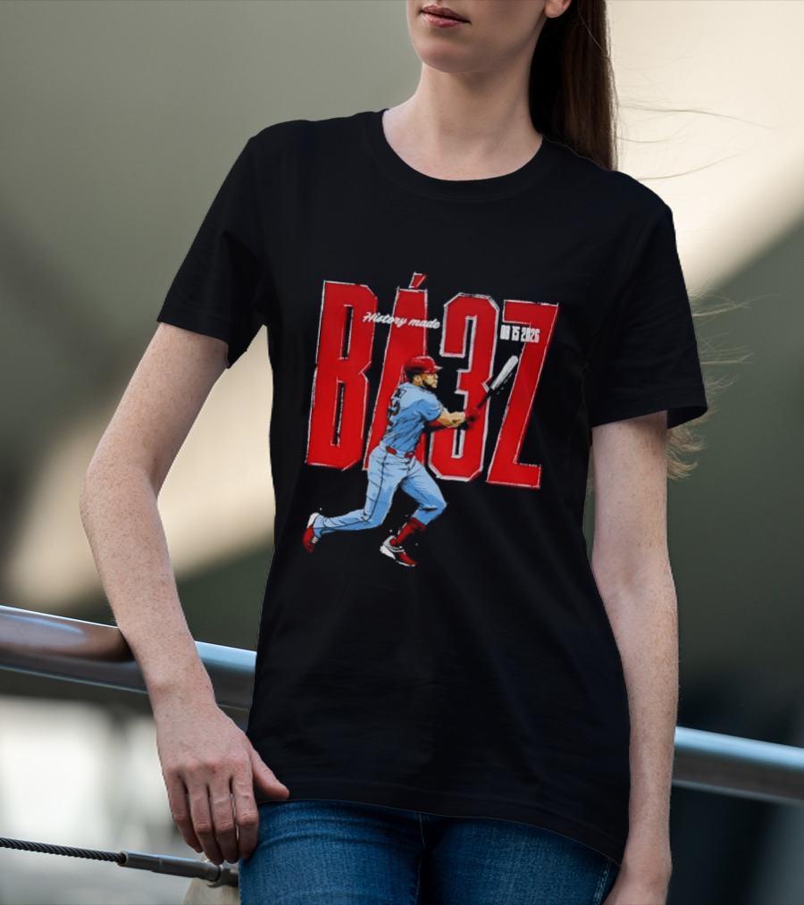 History Made Baez 08 15 2026 Baseball Player Swinging Bat Sketch T-Shirt