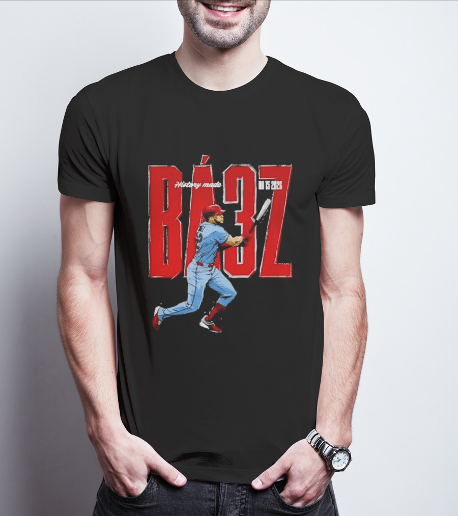 History Made Baez 08 15 2026 Baseball Player Swinging Bat Sketch T-Shirt