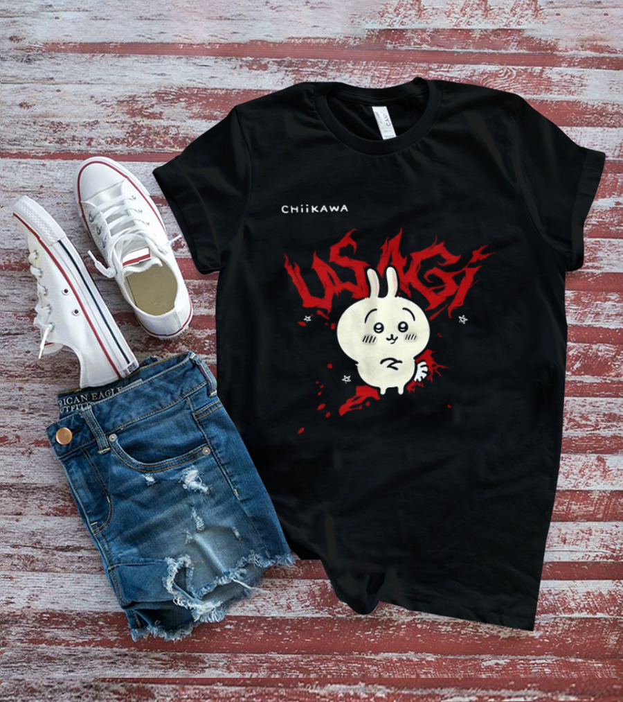 Chiikawa Usagi Kawaii Anime Red T-Shirt