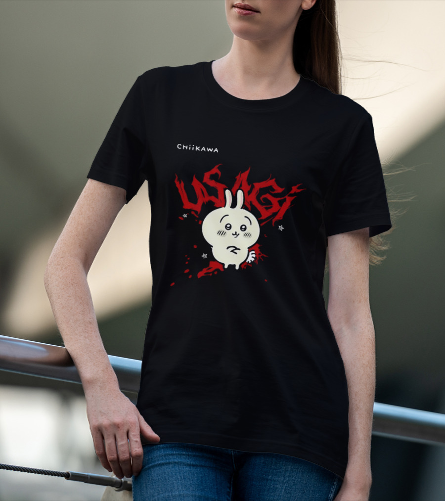 Chiikawa Usagi Kawaii Anime Red T-Shirt
