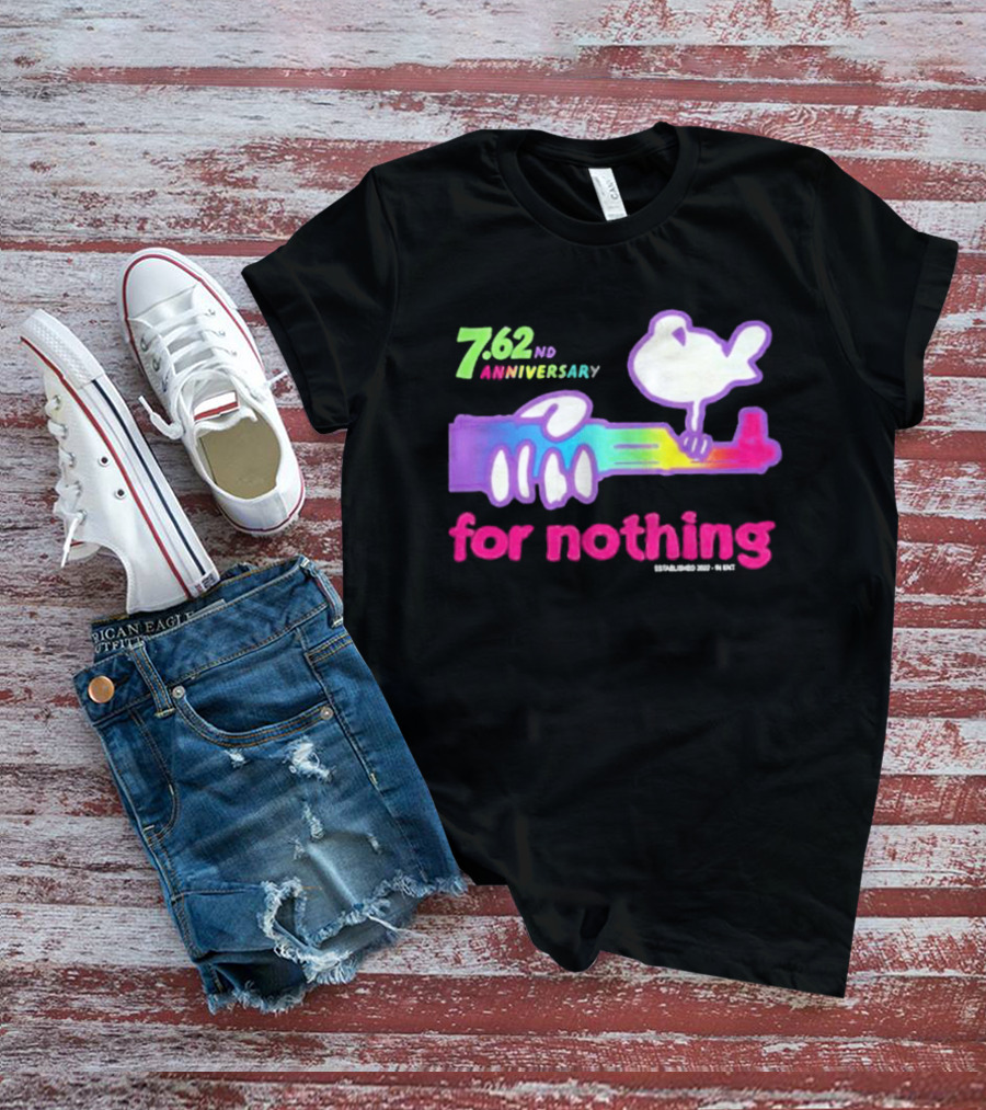 7.62nd Anniversary For Nothing Rainbow Dove Peacemaker T-Shirt