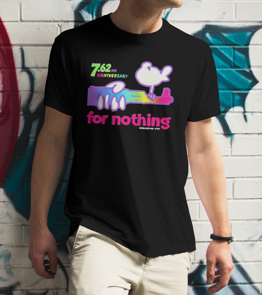 7.62nd Anniversary For Nothing Rainbow Dove Peacemaker T-Shirt