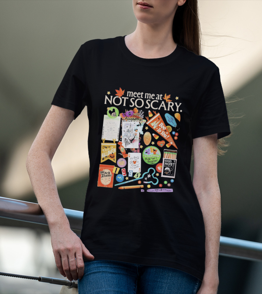 Meet Me At Not So Scary Boo To You Disney Halloween Trick Or Treating Black Flame Candle Halloween Party T-Shirt