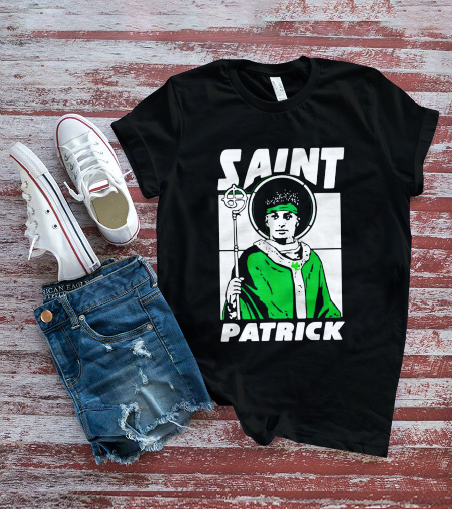Saint Patrick Mahomes Kansas City Chiefs Iconic Green Halo And Staff T-Shirt