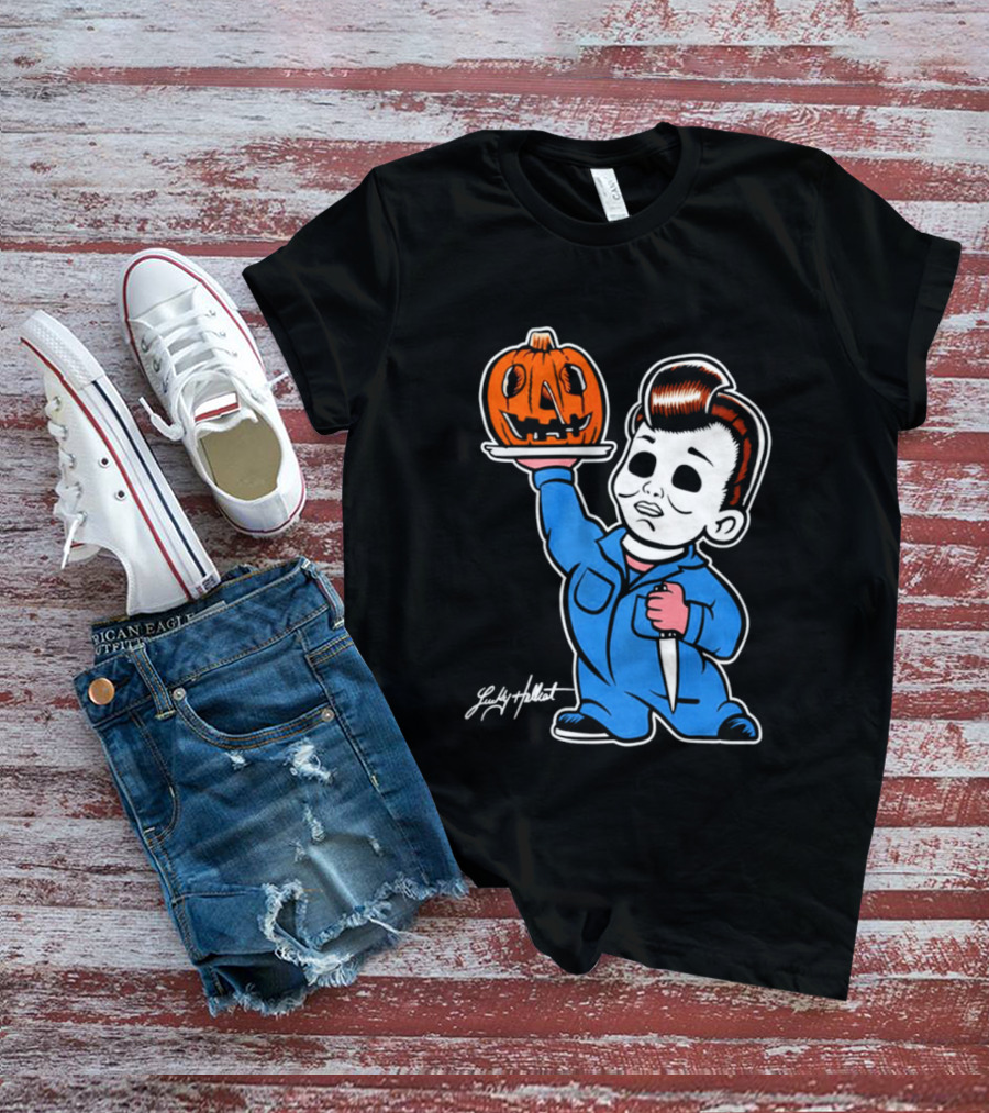 Michael Myers Big Boy Halloween Pumpkin Knife T-Shirt