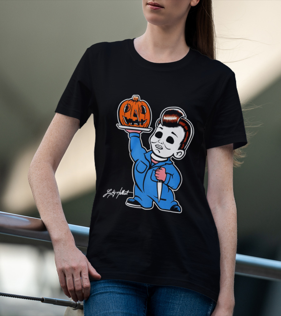 Michael Myers Big Boy Halloween Pumpkin Knife T-Shirt