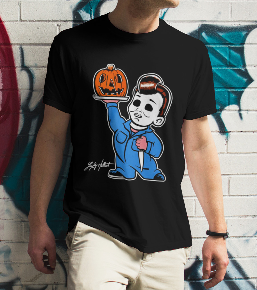 Michael Myers Big Boy Halloween Pumpkin Knife T-Shirt