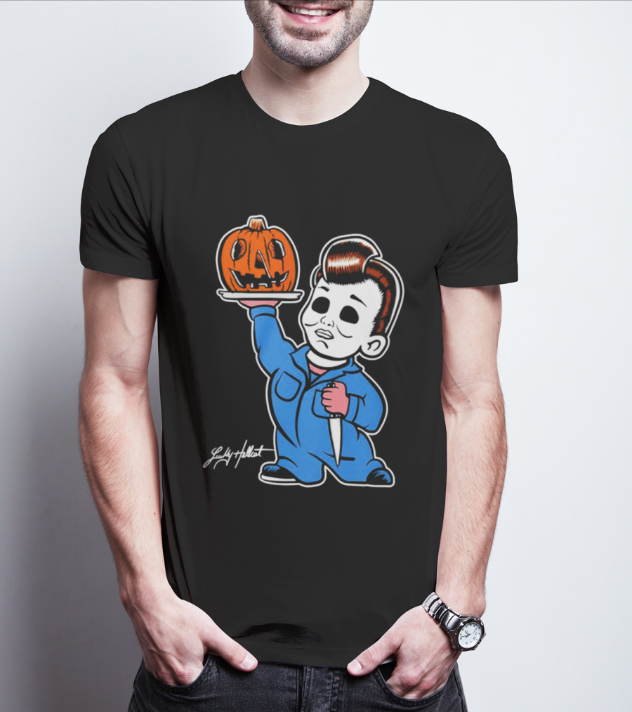 Michael Myers Big Boy Halloween Pumpkin Knife T-Shirt