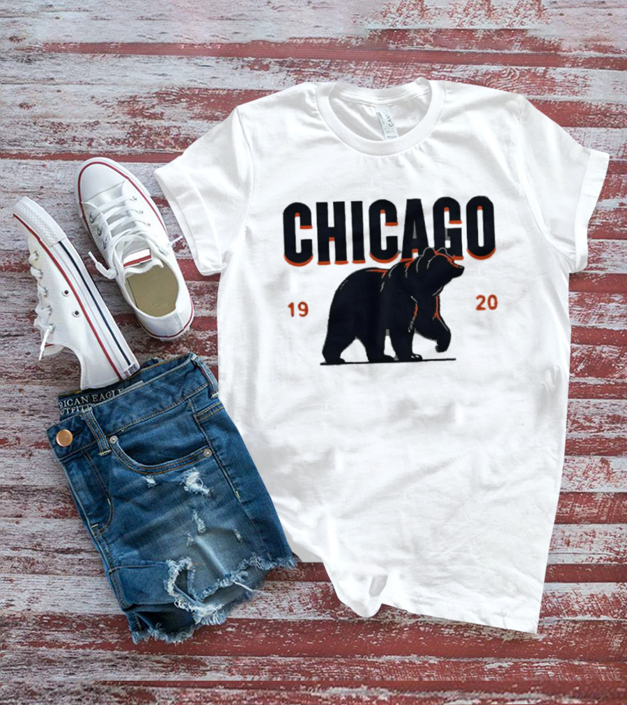 Chicago Bears 1920 Walking Grizzly Orange T-Shirt