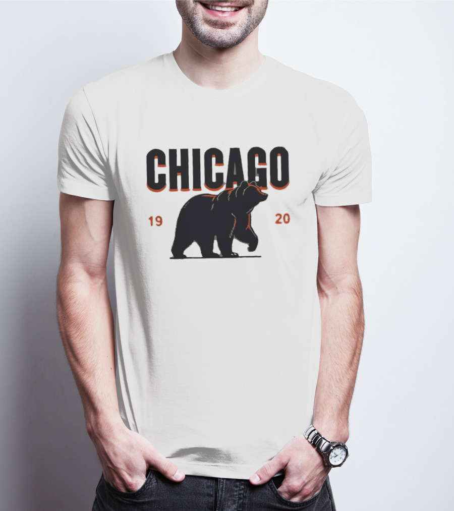 Chicago Bears 1920 Walking Grizzly Orange T-Shirt