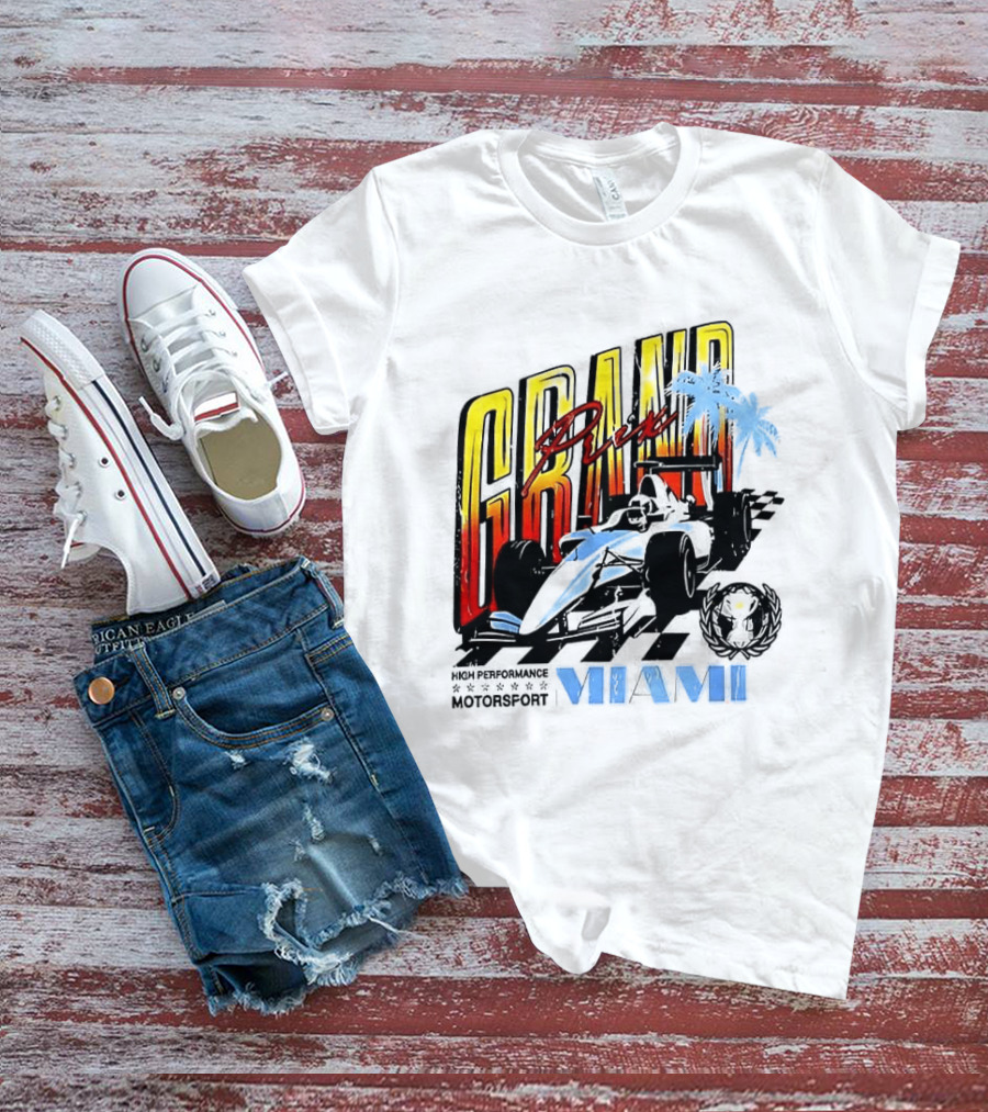 Chicago Bears Grand Prix Motorsport Miami Racing Car T-Shirt