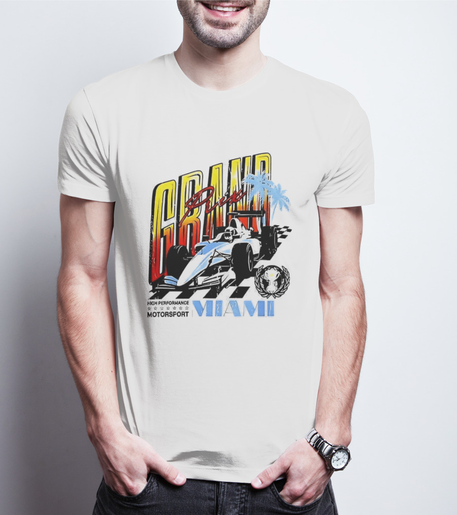 Chicago Bears Grand Prix Motorsport Miami Racing Car T-Shirt