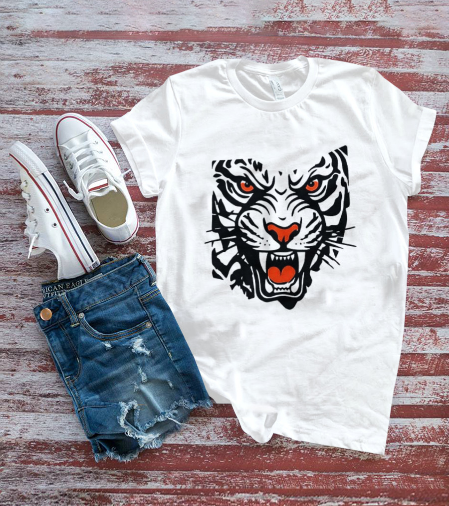 Cincinnati Bengals Open In Orange 2026 Season Tiger Face T-Shirt
