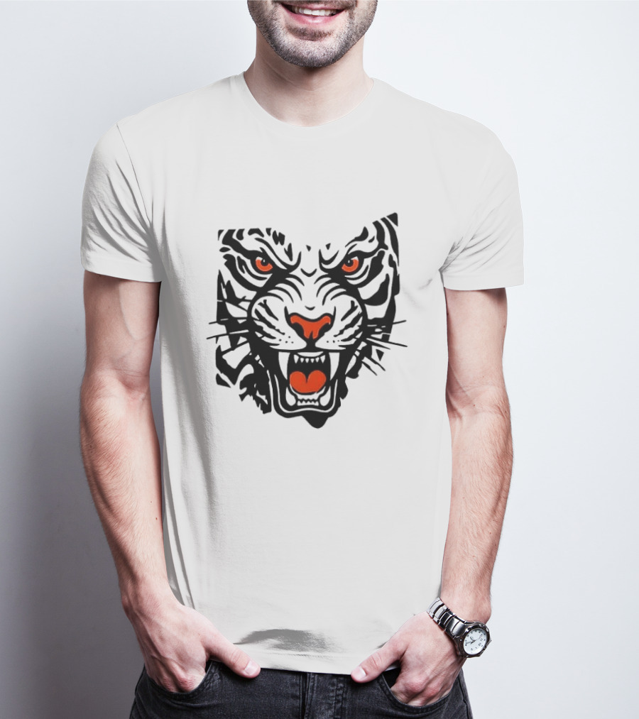 Cincinnati Bengals Open In Orange 2026 Season Tiger Face T-Shirt