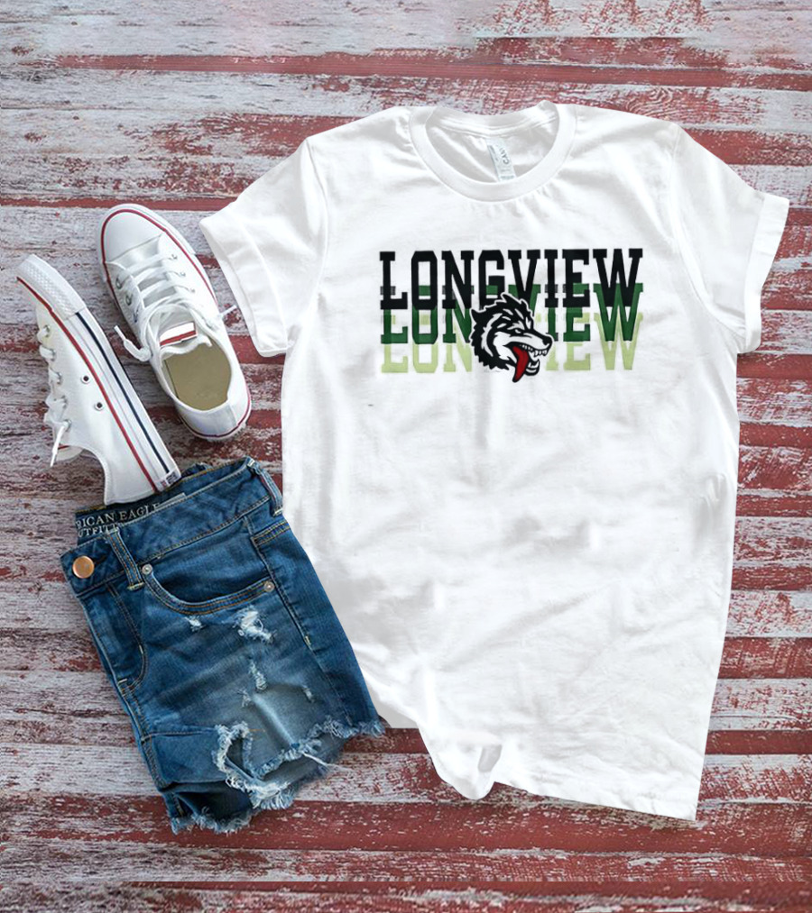 Longview Once A Lobo Always A Lobo Green Wolf Head T-Shirt