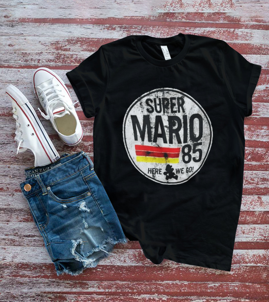 Super Mario 85 Here We Go Vintage Circle T-Shirt