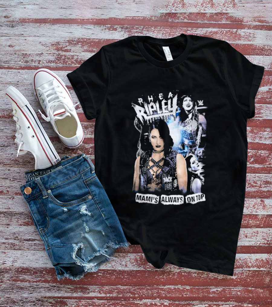 Rhea Ripley WWE Mami's Always On Top Wrestler Collage T-Shirt