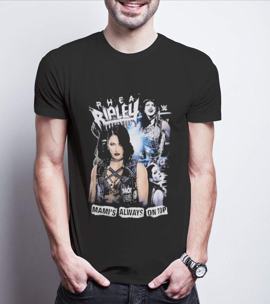 Rhea Ripley WWE Mami's Always On Top Wrestler Collage T-Shirt