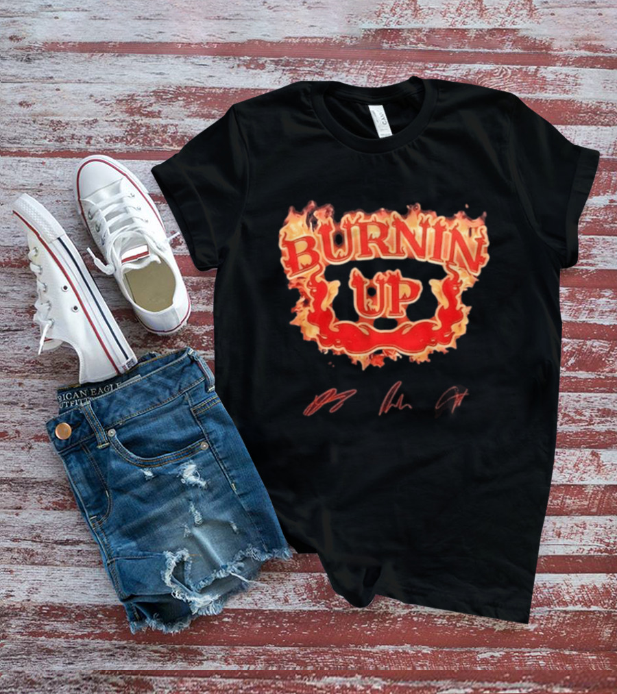 Jonas Brothers Burnin Up Tour Fiery Red Flame Letters T-Shirt