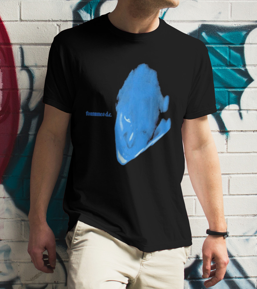 Fontaines D.C. Dopamine Chamber Blue Cover Black T-Shirt
