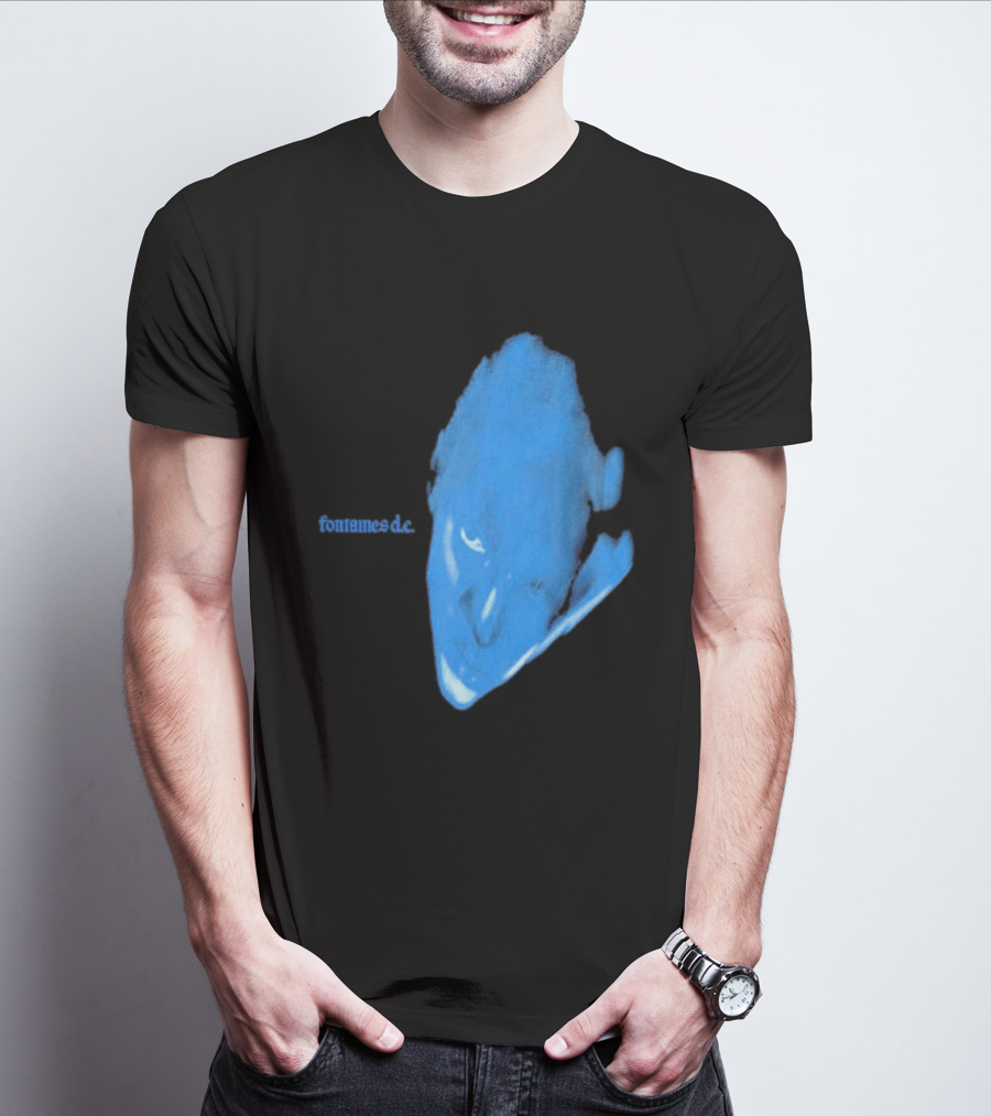 Fontaines D.C. Dopamine Chamber Blue Cover Black T-Shirt