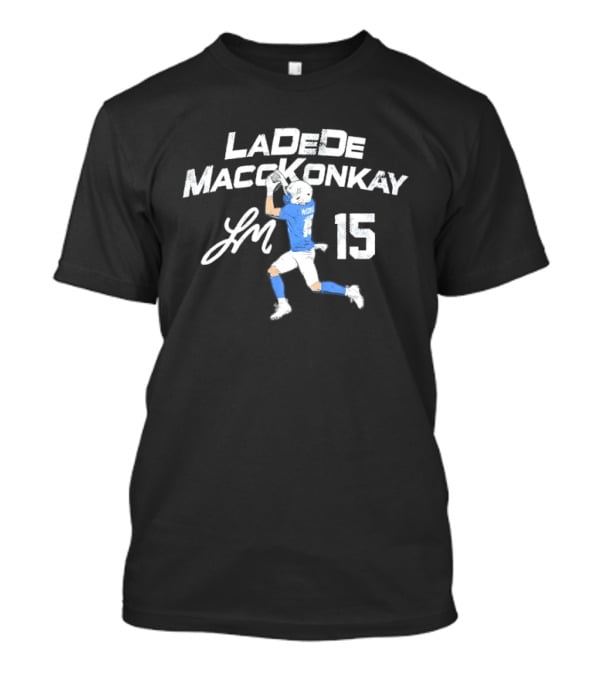 Ladd McConkey 15 Football Player Signature Catching Pass T-Shirt
