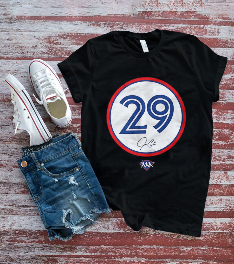 Joe Carter 29 Autograph Toronto Blue Jays Baseball T-Shirt